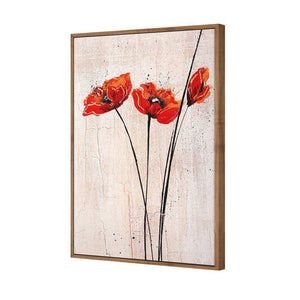 Abstract Tall Poppies | Standard Canvas | Floating Frame | Natural