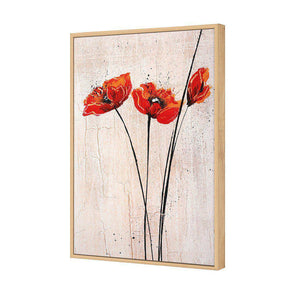 Abstract Tall Poppies | Standard Canvas | Floating Frame | Oak