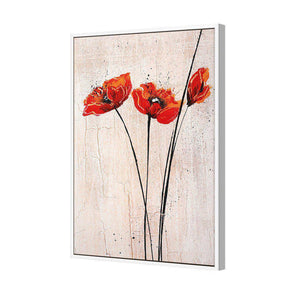 Abstract Tall Poppies | Standard Canvas | Floating Frame | White