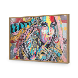 African Secret, Rectangle | Standard Acrylic | Flat Frame No Border | Oak