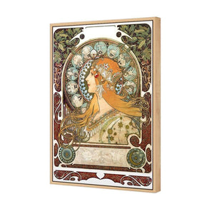 Alphonse Mucha - Zodiac | Classic Canvas | Floating Frame | Oak