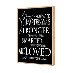 Always Remember, B&W | Standard Canvas | Floating Frame | Oak