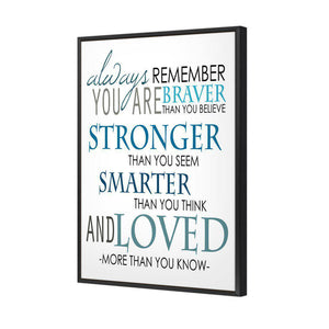 Always Remember | Standard Canvas | Floating Frame | Black