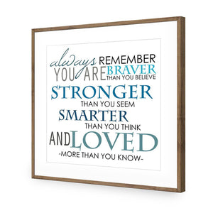 Always Remember, Square | Standard Acrylic | Flat Frame With Border | Natural