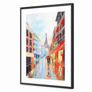 Amour En Pluie | Classic Acrylic | Flat Frame With Border | Black