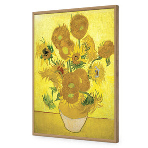 Another Vase Of Sunflowers by Van Gogh | Standard Acrylic | Flat Frame No Border | Oak