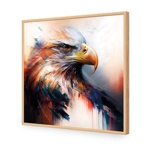 Bald Eagle | Classic Acrylic | Flat Frame No Border | Oak