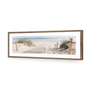 Beach Path Long | Standard Acrylic | Flat Frame With Border | Natural