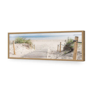 Beach Path Long | Standard Acrylic | Flat Frame No Border | Oak