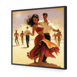 Beach Tango | Classic Acrylic | Flat Frame No Border | Black
