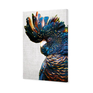 Black Cockatoo Side, Linen | Classic Canvas | No Frame | Stretched Canvas