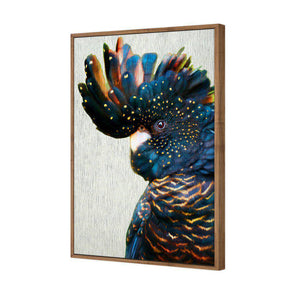 Black Cockatoo Side, Paper | Standard Canvas | Floating Frame | Natural
