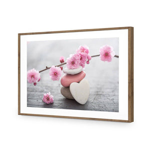 Blossom Stones | Standard Acrylic | Flat Frame With Border | Natural