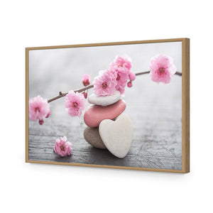 Blossom Stones | Standard Acrylic | Flat Frame No Border | Oak
