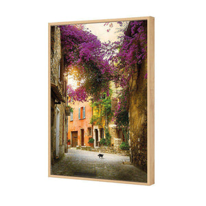 Bougainvillea Alley | Standard Canvas | Floating Frame | Oak