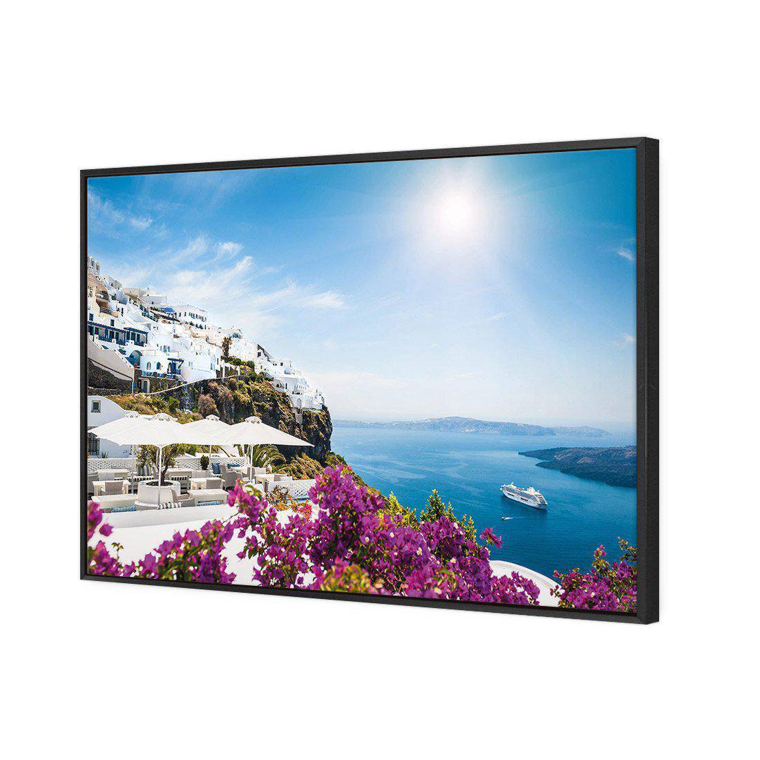 Bougainvillea In Greece | Standard Canvas | Floating Frame | Black