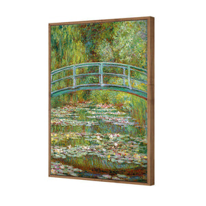 Bridge Over Rose Pond by Monet | Standard Canvas | Floating Frame | Natural