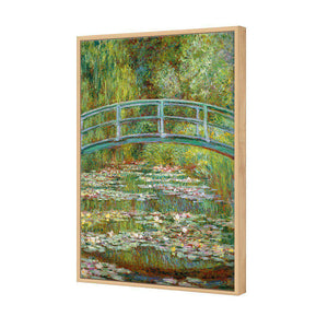 Bridge Over Rose Pond by Monet | Standard Canvas | Floating Frame | Oak