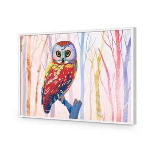 Bright Wise Owl, Light | Standard Acrylic | Flat Frame No Border | White