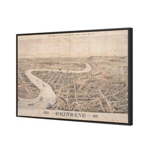Brisbane 1881 | Standard Canvas | Floating Frame | Black