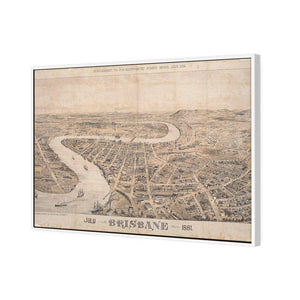 Brisbane 1881 | Standard Canvas | Floating Frame | White