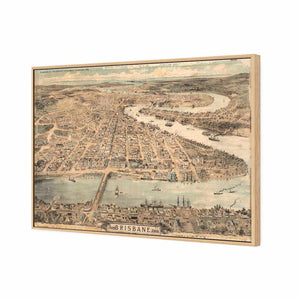 Brisbane 1888 | Standard Canvas | Floating Frame | Oak