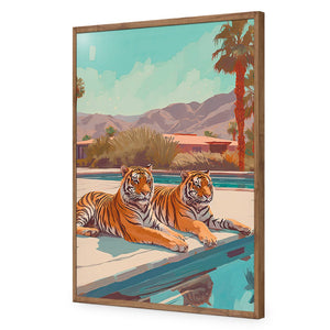 By the Pool | Classic Acrylic | Flat Frame No Border | Natural