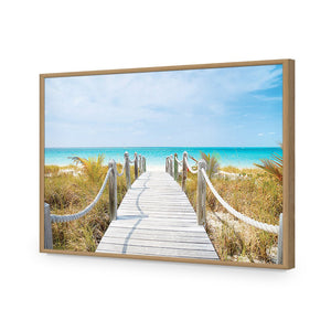 Caicos Island | Standard Acrylic | Flat Frame No Border | Oak