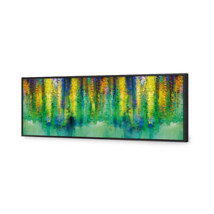 Cascading Colour, Long | Standard Canvas | Floating Frame | Black