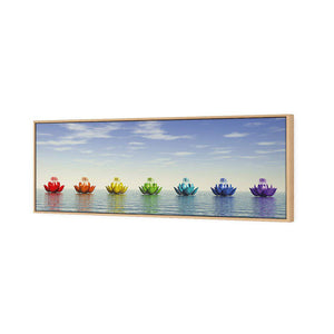 Chakra Lotus | Standard Canvas | Floating Frame | Oak