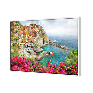 Cinque Terre in Italy | Standard Canvas | Floating Frame | White