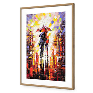 City Romance | Standard Acrylic | Flat Frame With Border | Oak