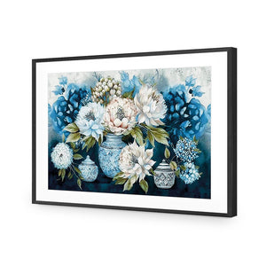 Classic Floral | Classic Acrylic | Flat Frame With Border | Black
