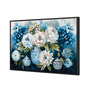 Classic Floral | Classic Canvas | Floating Frame | Black