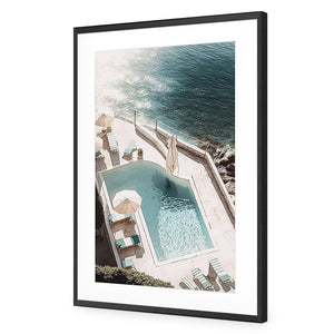 Cliff Poolside | Classic Acrylic | Flat Frame With Border | Black