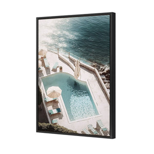 Cliff Poolside | Classic Canvas | Floating Frame | Black