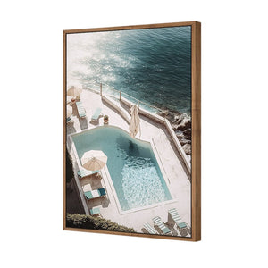Cliff Poolside | Classic Canvas | Floating Frame | Natural