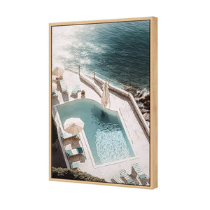 Cliff Poolside | Classic Canvas | Floating Frame | Oak
