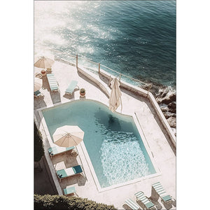 Cliff Poolside | Classic Canvas | No Frame | Stretched Canvas