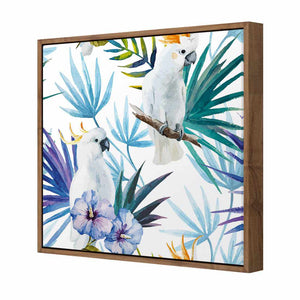 Cockatoo On High, Square | Standard Canvas | Floating Frame | Natural