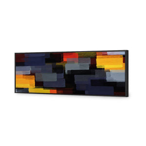 Colliding Blocks | Classic Canvas | Floating Frame | Black