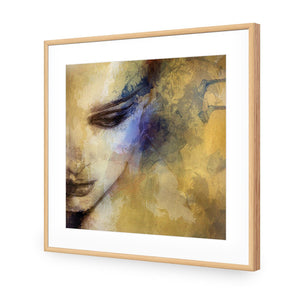 Contemplating (square) | Classic Acrylic | Flat Frame With Border | Oak