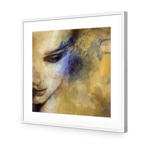 Contemplating (square) | Classic Acrylic | Flat Frame With Border | White