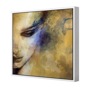 Contemplating (square) | Classic Canvas | Floating Frame | White