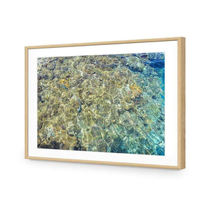 Coral Shallows | Classic Acrylic | Flat Frame With Border | Oak