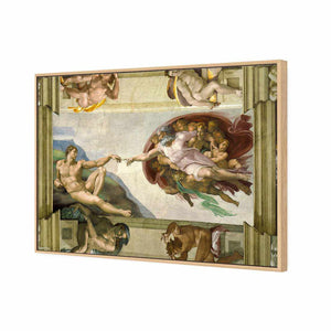 Creation Of Adam by Michelangelo | Standard Canvas | Floating Frame | Oak