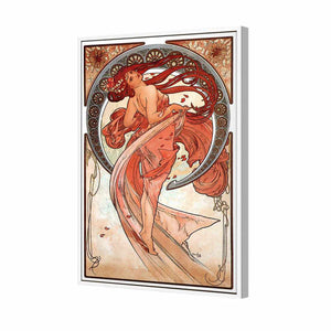 Dance By Alphonse Mucha | Standard Canvas | Floating Frame | White