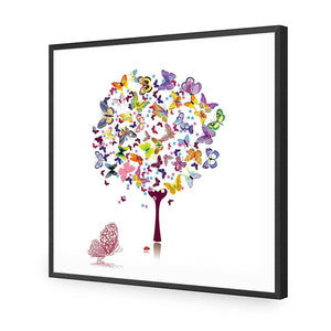 Day Dream Tree, Square | Classic Acrylic | Flat Frame No Border | Black