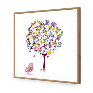 Day Dream Tree, Square | Classic Acrylic | Flat Frame No Border | Oak