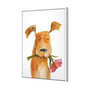 Doggy Valentine | Standard Canvas | Floating Frame | White